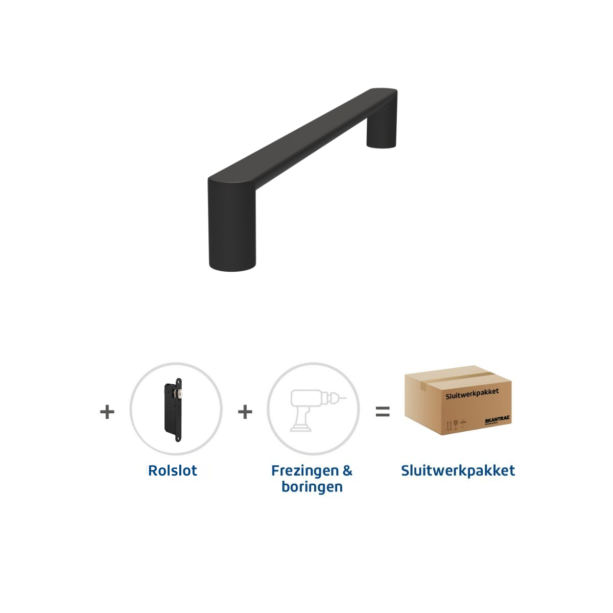 Sluitwerkpakketten met Deurgreep 20x300 Arc Zwart